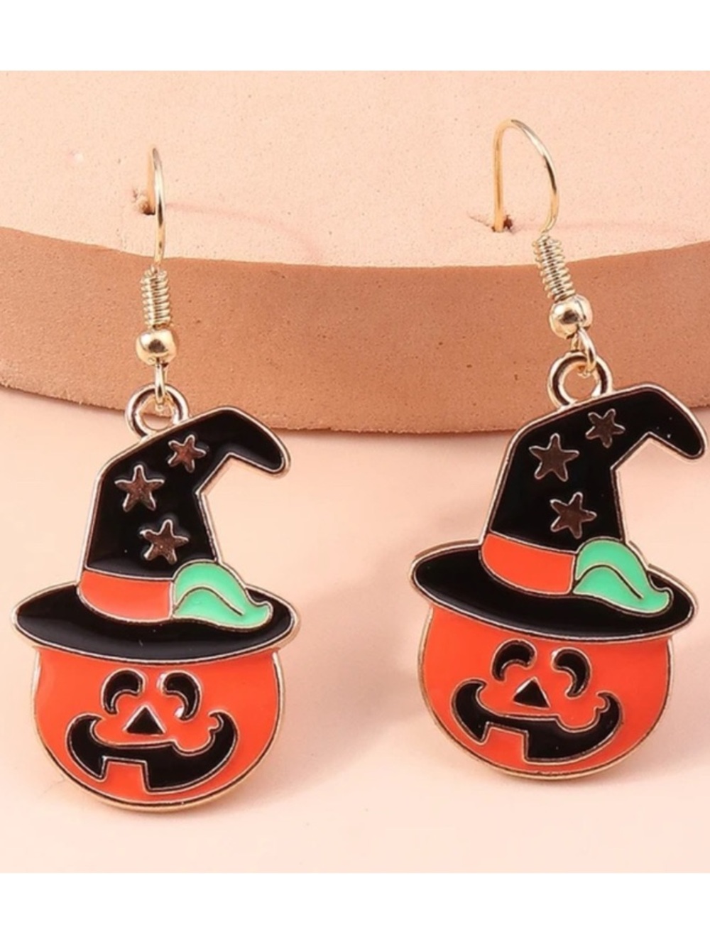 Pumpkin Jack O Lantern Witch Halloween Holiday Earrings